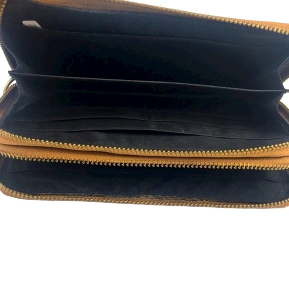 Faux Leather Gold ZIP Flap Wallet - Picture 2 of 3